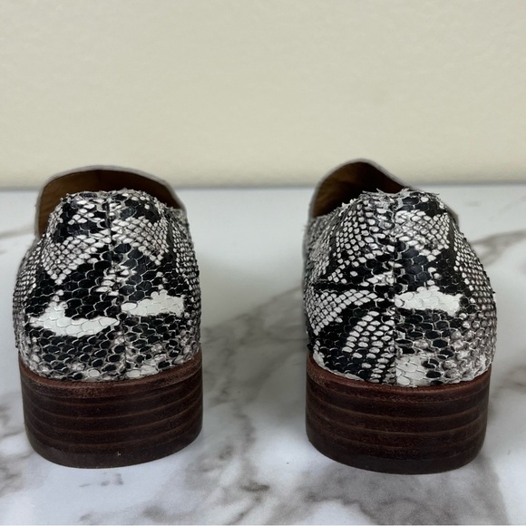 Madewell Women Size 6 The Frances Snakeskin Leather Pointed Toe Loafers Slip On - Picture 8 of 11